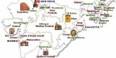 Bản đồ du lịch Ấn Độ - Dịch vụ quản lý du lịch của chúng tôi cung cấp cho bạn một bản đồ chi tiết của Ấn Độ để bạn có thể dễ dàng tìm hiểu, lựa chọn và xây dựng chuyến du lịch của mình. Tận hưởng vẻ đẹp của nhiều địa danh nổi tiếng như Taj Mahal, Bangkuru, Nainital và rất nhiều thắng cảnh ấn tượng khác.